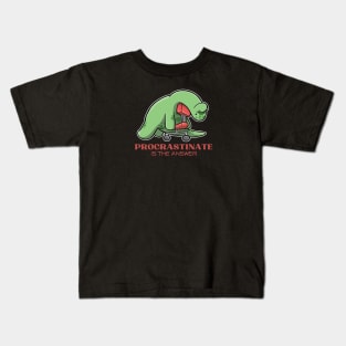 Long Neck Dinosaur - Brachiosaurus. Procrastinate is the answer Kids T-Shirt